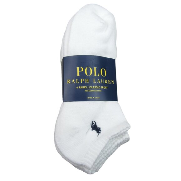 Polo Ralph Lauren Other - Polo Ralph Lauren Classic Sport Half Low Socks Mens Size 6-13 White (6-Pack) NEW
